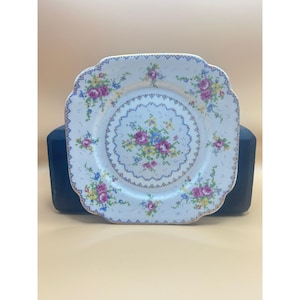 Royal Albert Petit Point China Square Plate Floral England Vintage
