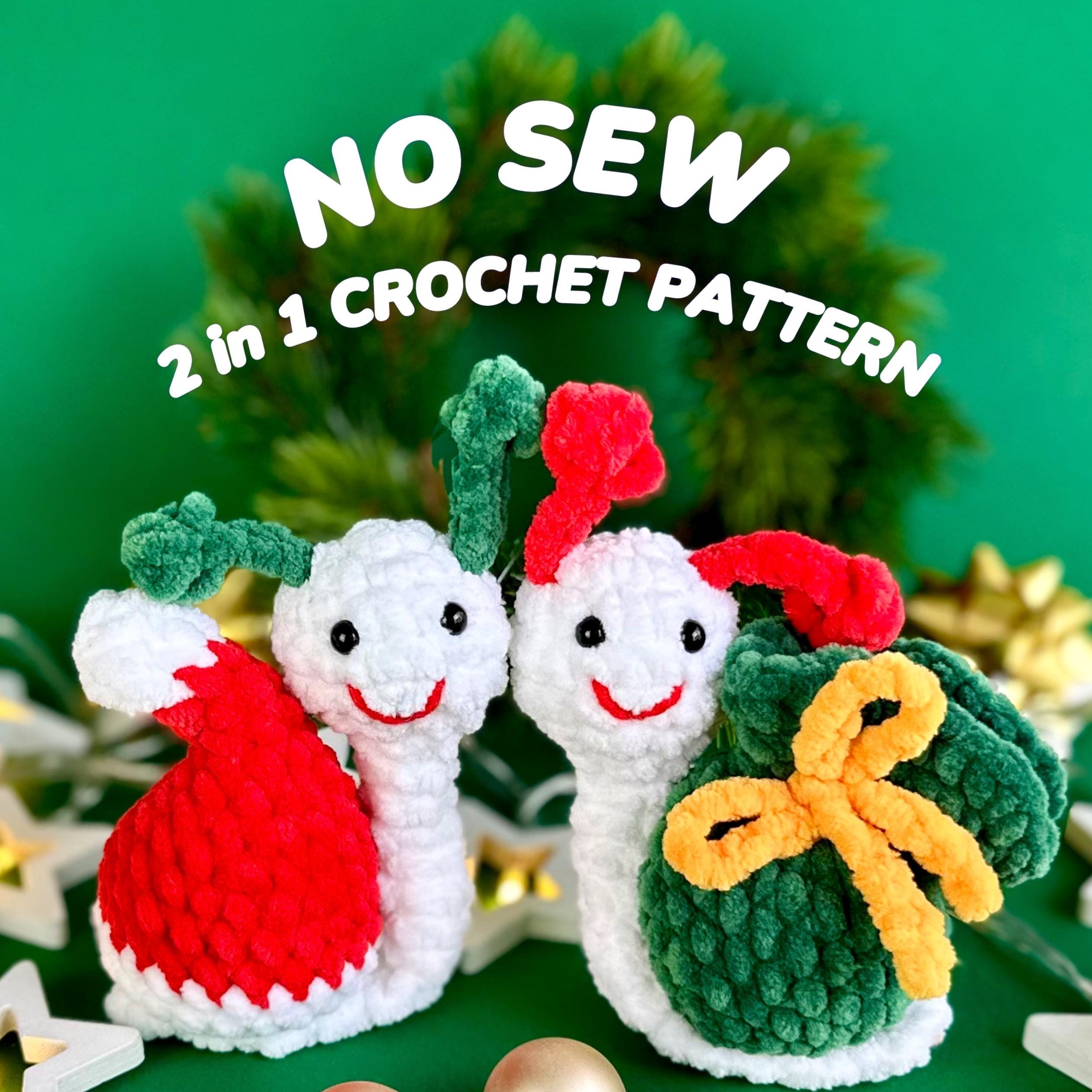 40 Crochet Snails, Slugs, Caterpillars, and Worms Patterns Worth Noticing 16 Christmas Snail Bundle 2in1 Crochet