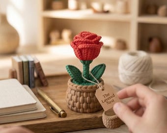 3D Printed Crocheted Rose
