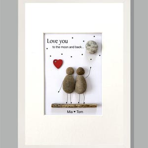 Bild "Love you" 4 Motive, persönliches Geschenk/Steinbild für Paare, Verliebte, personalisiert, zum Kennenlerntag, Geburtstag, Valentinstag