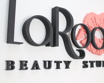 Laser Cut Metal Business Logo Sign: Backlit Office Decor