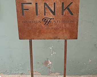 Custom Corten Steel Rust Sign: Laser Cut Metal Address Plaque