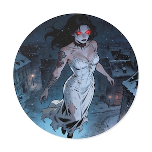 Vampire at night Round Vinyl Stickers