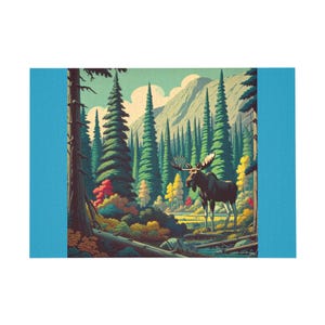 Puzzle, Moose in the Forest, Relaxing Nature Scene Jigsaw Puzzle, Wildlife Lover Gift, 1000 Piece Puzzle, Cabin Decor, Family Activity,