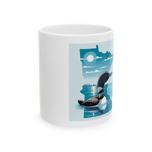 Loon on Lake Minnesota Ceramic Mug - Nature Lover Gift, Wildlife Coffee Cup, Birdwatcher Kitchen Decor, Cabin Retreat, Outdoor Enthusiast