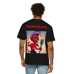 Psychobilly Punk Demon T-shirt, Unisex Tee, Vintage Rockabilly Shirt, Grunge Band Top, Alternative Music Apparel