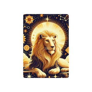 Carte da gioco del poker, design del segno zodiacale del Leone - Mazzo di carte dei tarocchi, carte dell'oroscopo, regali di astrologia, gioco delle costellazioni