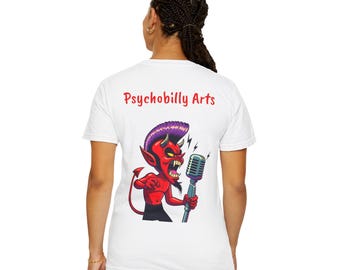 Camiseta con estampado de demonio psicobilly punk, regalo para amantes de la música, ropa rockabilly, estilo vintage