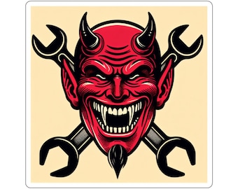 Teufel Kiss-Cut Aufkleber, Garage Teufel Aufkleber, Teufel Aufkleber, Laptop Aufkleber, Wasserflasche Aufkleber, Satan Vinyl Aufkleber