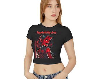 Camiseta de mujer para bebé: diablesa coqueta, linda camiseta con gráfico de diablesa, divertida camiseta de diablesa, regalo para amantes de los diablesas, camiseta de disfraz de Halloween