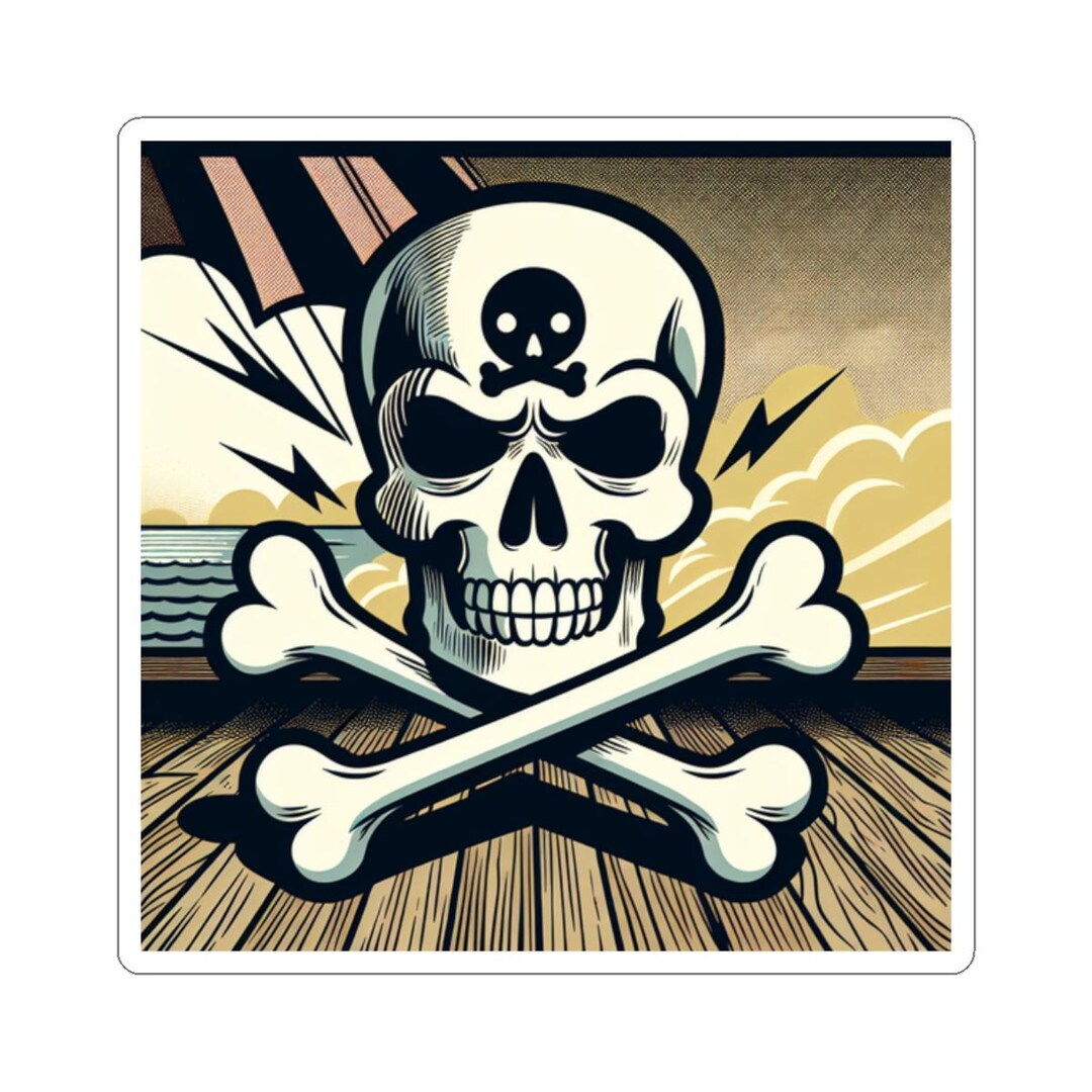 Skull and Bones Stickers, Halloween Decor, Goth Sticker Pack, Spooky ...