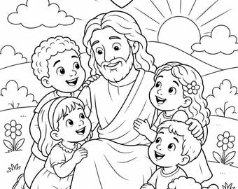Kolorowanka "Jesús Me Ama" | Jezus mnie kocha (do druku po hiszpańsku) | Chrześcijańska kolorowanka dla dzieci | Aktywności w Szkole Niedzielnej | Kolorowanka biblijna