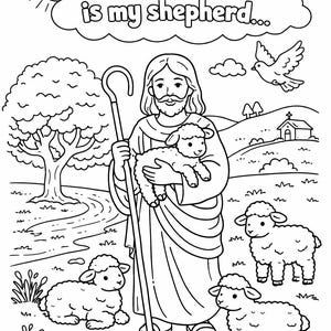 Psalm 23 Coloring Page for Kids | the Lord is My Shepherd Printable ...