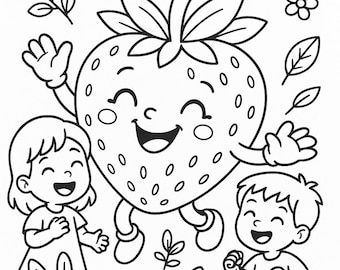 Fruits of the Spirit Coloring Page – Cute Fruit Printable for Kids, Fun Activity Sheet, Joy Coloring Sheet for Kids
