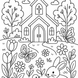 Religious Ed Coloring Pages Spring Spring Church Coloring Page for Kids – Sunday School Lesson - Printable ...