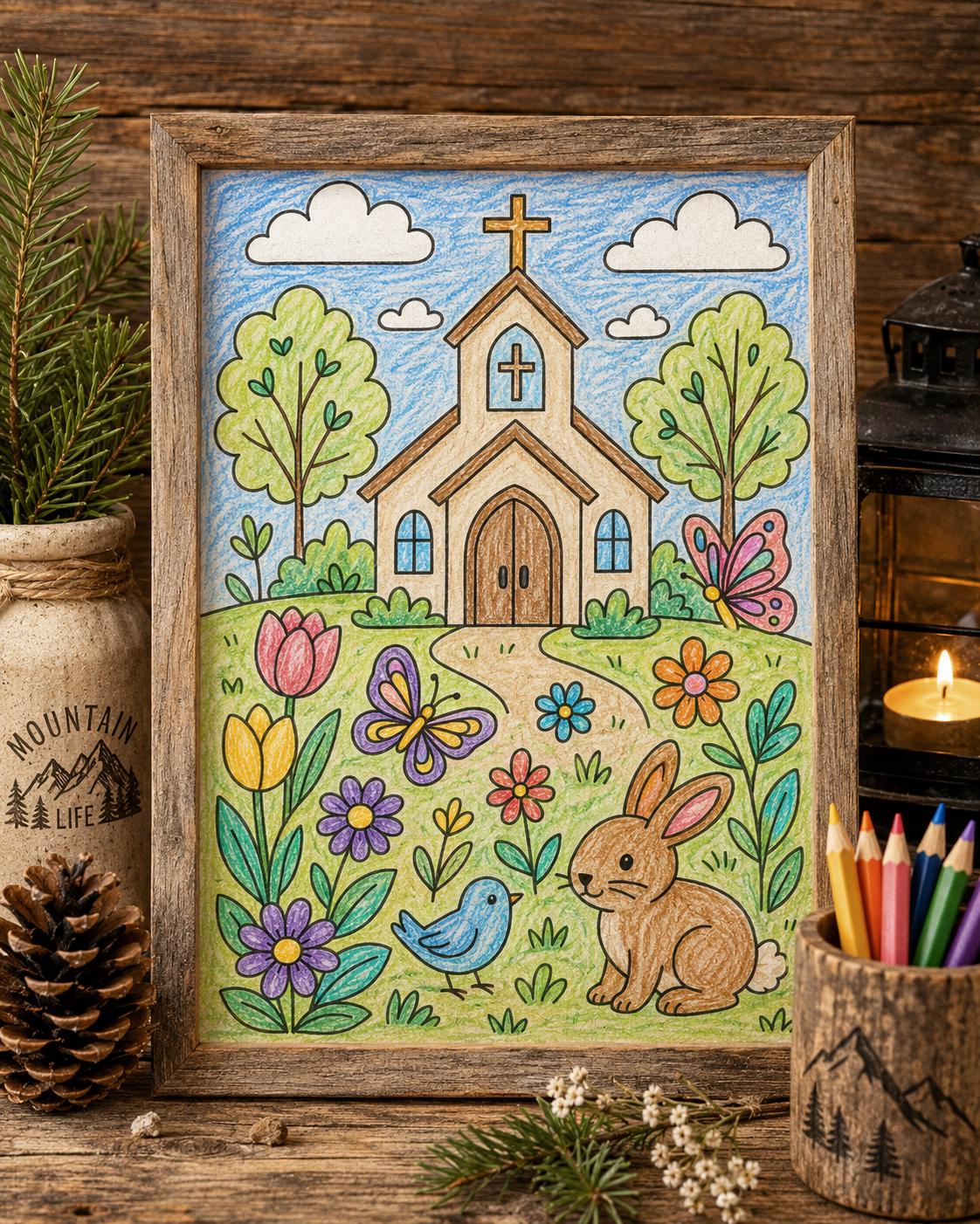 Religious Ed Coloring Pages Spring Spring & Summer Church Coloring Page: Sunday School Fun, Homeschool ...