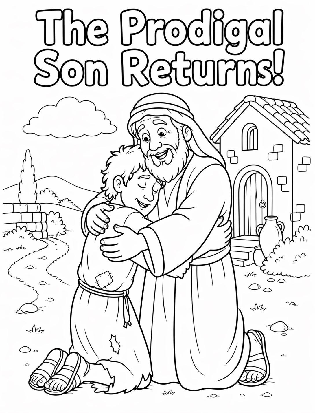 Prodigal Son Coloring Page for Kids | Bible Story Printable | Christian ...