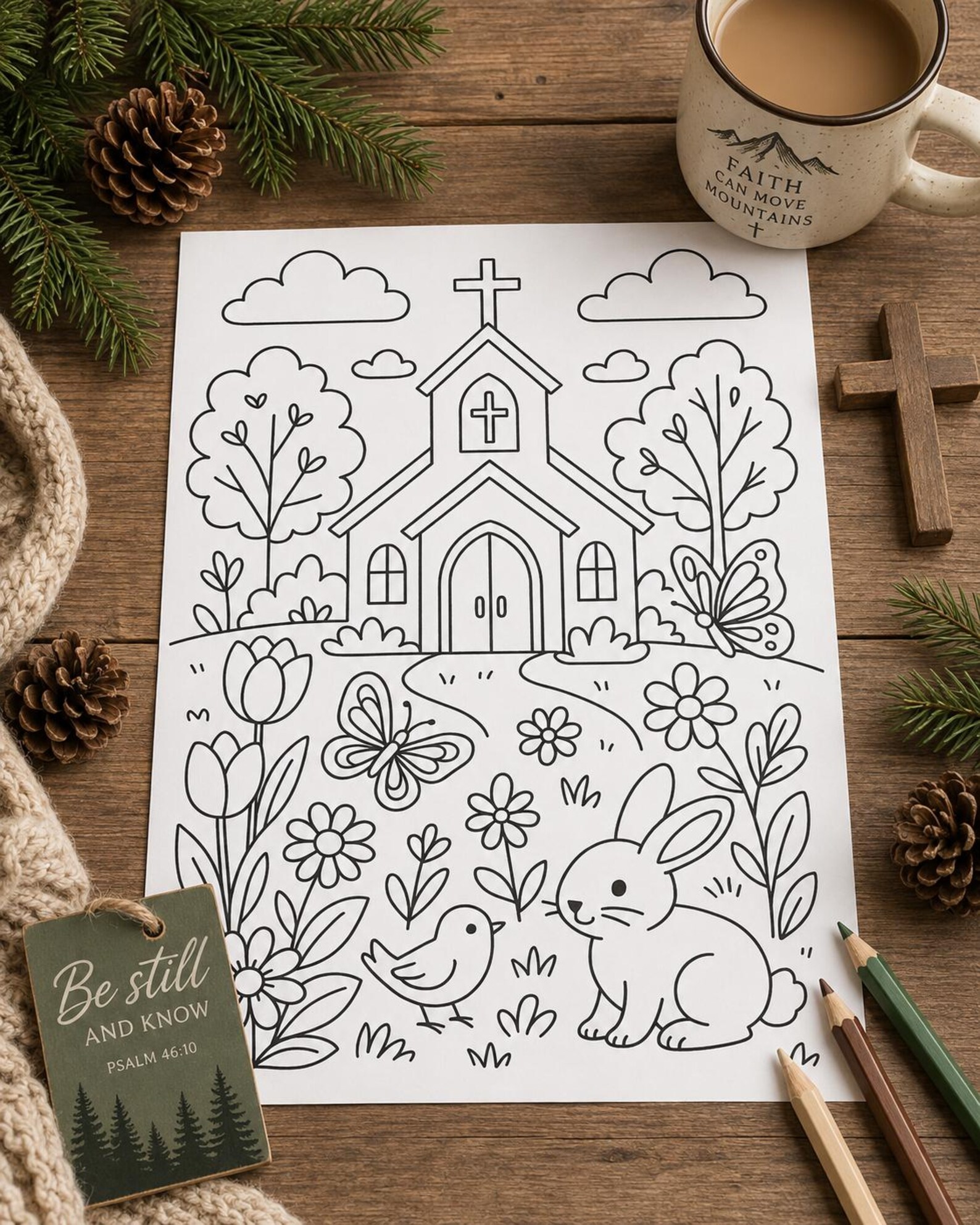 Spring Religious Coloring Pages Spring & Summer Church Coloring Page: Sunday School Fun, Homeschool ...