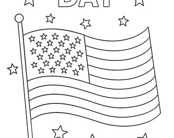USA Flagge Ausmalseite: Vaterländische Aktivitäten zum Ausdrucken
