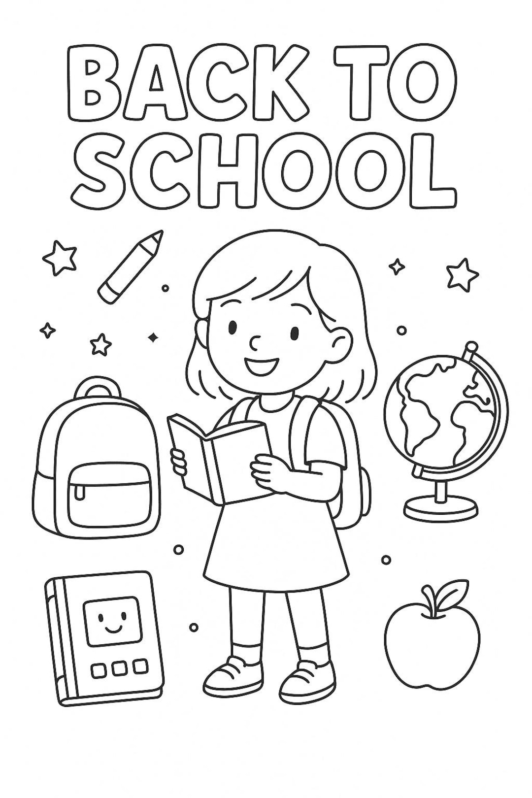 Back to School Coloring Page – First Day of School Printable for Kids ...