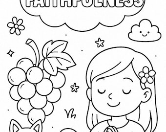 Faithfulness Coloring Page – Fruit of the Spirit Christian Bible Printable for Kids, Sunday School Activity Sheet