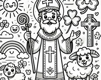 St. Patrick's Day Coloring Page: Christian Kids Activity (PDF, JPG, WebP)