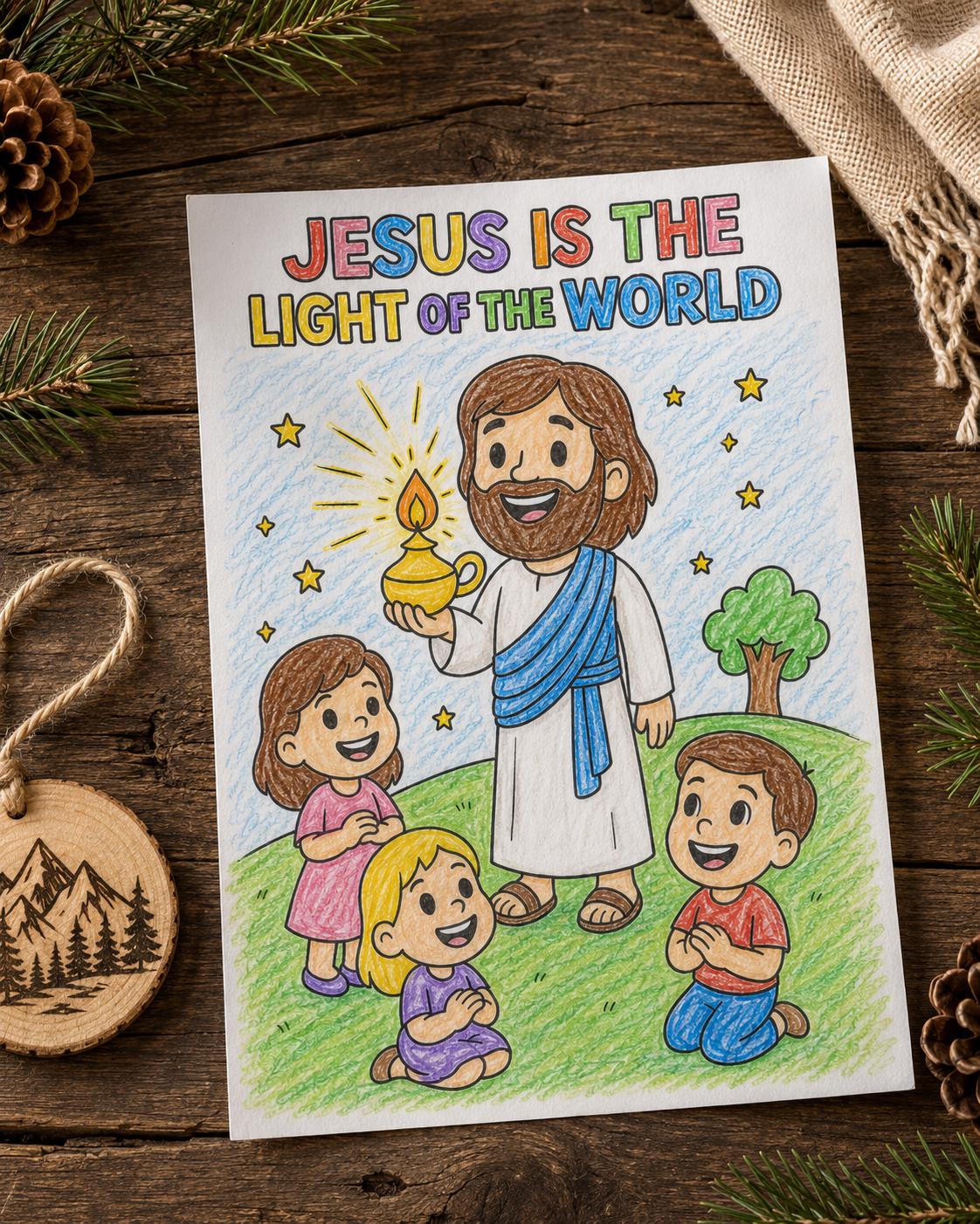 Jesus is the Light of the World - Christian Coloring Page for Kids ...
