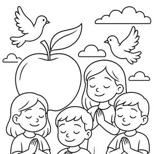 Frieden Malseite: Früchte des Geistes, Sonntagsschulaktivität (PDF, JPG, PNG)