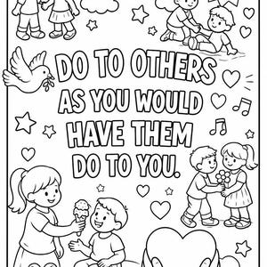 Luke 6:31 Coloring Page for Kids | Do to Others Printable | Golden Rule Bible Verse | Christian Coloring Sheet | Sunday School VBS Activity