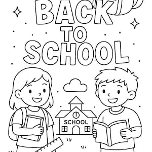Back to School Coloring Page: First Day Activity, Fun Worksheet (PDF Download