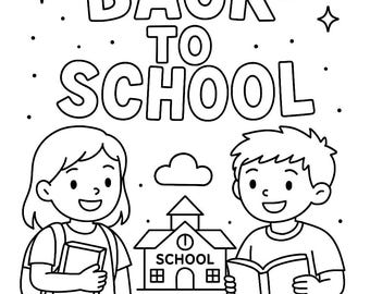 Back to School Coloring Page – First Day of School Printable Activity ...