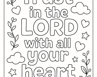 Proverbs 3:5 | Bible Verse Printable Coloring Page for Kids | KJV ...