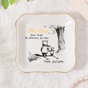 Never Forget the Difference You Make Jewelry Dish, Teacher Appreciation Gift, Thank You Teacher Trinket Dish, Teacher Gift from Students