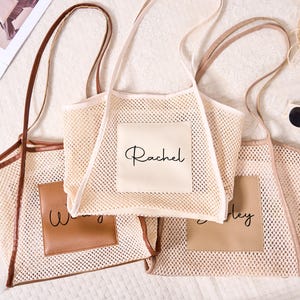 Custom Tote Bag, Bridesmaid Gift, Beach Handbags, Summer Hobo Bag, Custom Text Tote, Bachelorette Gifts, School Bag, Gift for Her