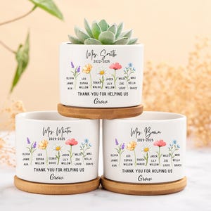 Maceta personalizada para profesores, regalo de agradecimiento para profesores, maceta de agradecimiento para profesores, regalo de fin de año, regalos de agradecimiento, regalos de regreso a clases