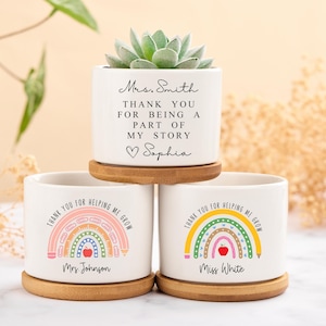 Thank You for Helping Me Grow, Teacher Appreciation Gift, Teacher's Day Gift, Rainbow Flower Pot, Gift For Teacher, Back to School Gifts