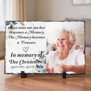 Personalized Memorial Stone,Custom Slate Remembrance Stone with Poem,Loss Of Loved One Sympathy Gift,Real Slate Poem Keepsake,In Memory Gift