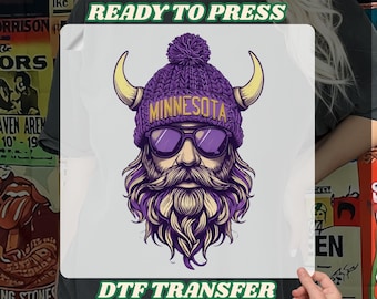 Minnesota Football Ready To Press, Vikings Game Day Heat Transfer, Funny Vintage Vikings Mascot Iron On Decal, Vikings game day DTF Print
