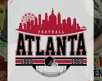 Atlanta Football Ready To Press, Atlanta Gameday Heat Transfer, Vintage Atlanta Falcons Football Iron On, Atlanta Football Skyline DTF Print