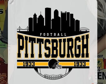 Pittsburgh Football Ready To Press, Retro Steelers Gameday Heat Transfer, Vintage Pittsburgh Football Iron On, Pittsburgh Skyline DTF Print