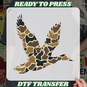 Duck Hunting Vintage, Flying Mallard Duck Dtf, Vintage Camo Dtf, Hunting Season Dtf, old school camo dtf, Southern girl dtf, Camo Dad dtf