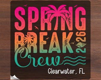 Custom Family Spring Break Iron on, Beach Crew 2026 Ready To Press, Group Trip Heat Transfer, Girls Trip DTF, Friends Matching Vacation DTF