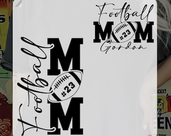 Custom Football Mom DTF, Personalized Football mama DTF, Game Day Football DTF, Name and Number Football Dtf, Football Season dtf transfer