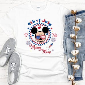 Disney 4th of july 1776 minnie mouse, Disney 4th of july 1776 Mickey mouse, Kids Patriotic dtf, Matching Family disney 4th July trip DTF image 10