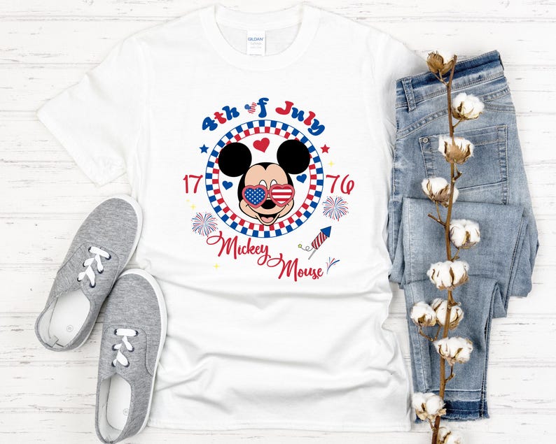 Disney 4th of july 1776 minnie mouse, Disney 4th of july 1776 Mickey mouse, Kids Patriotic dtf, Matching Family disney 4th July trip DTF image 10