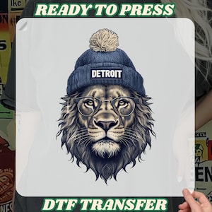 Detroit Football Mascot DTF Transfer, Detroit Football Heat Press, Game Day , Michigan Football Iron on, Sunday Football Ready to Press