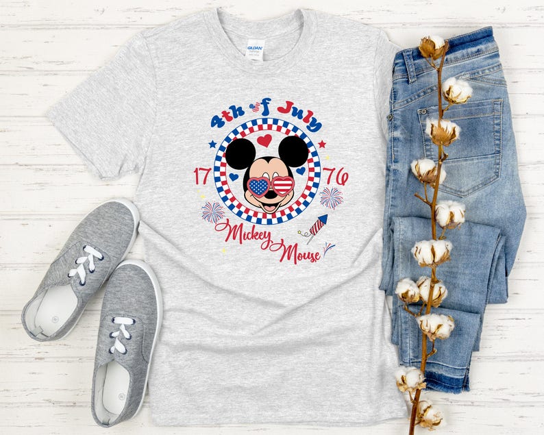 Disney 4th of july 1776 minnie mouse, Disney 4th of july 1776 Mickey mouse, Kids Patriotic dtf, Matching Family disney 4th July trip DTF image 6