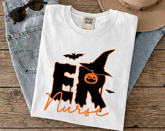 Halloween ER Nurse Ready To Press, Emergency Department Crew Heat Transfer, Spooky Boo Nursing Iron On, Funny Pumpkin Registered DTF Print