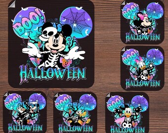 Disney Neon Halloween All Characters DTF, Mickey's Not So Scary Halloween Ready To Press, Mickey and Friends Spooky Skeleton Heat Transfer