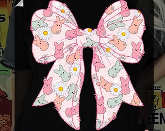 Easter bunny coquette bow DTF, Ready To Press DTF Transfer, Easter Bunny DTF,  Toddler easter shirt Dtf, Easter Rabbit dtf, cute bunny dtf
